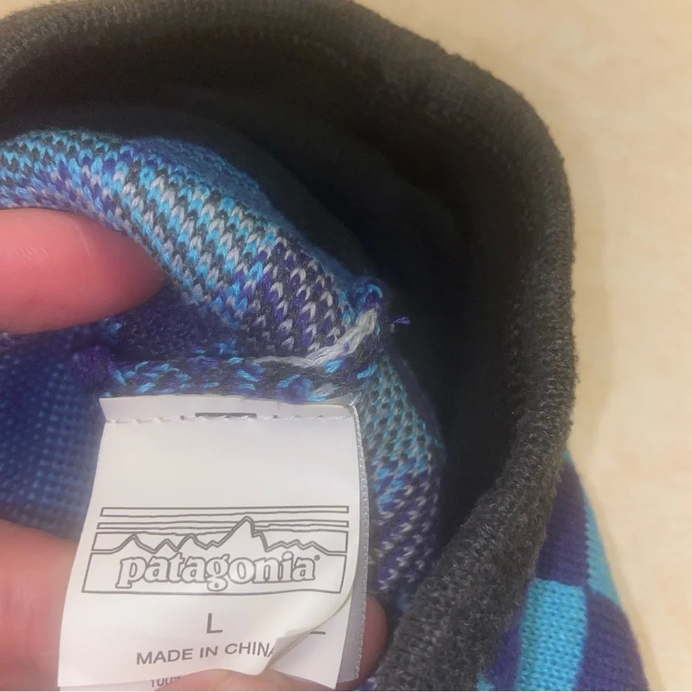 Patagonia Hat Beanie Kids Large Boys Girls Geometric Winter Ski Skiing Outdoor